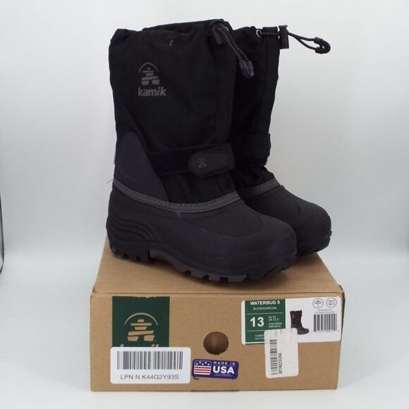 Kamik Waterbug 5 Children's Black Winter Boots - Size 13 - Made in USA - NIB - Picture 1 of 16
